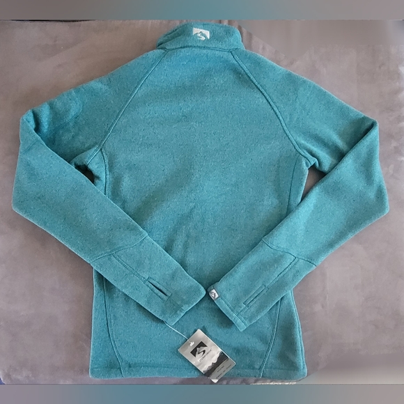 NEW Women's Zippered XS Activewear Sweater Jacket Pockets Green - Picture 11 of 11